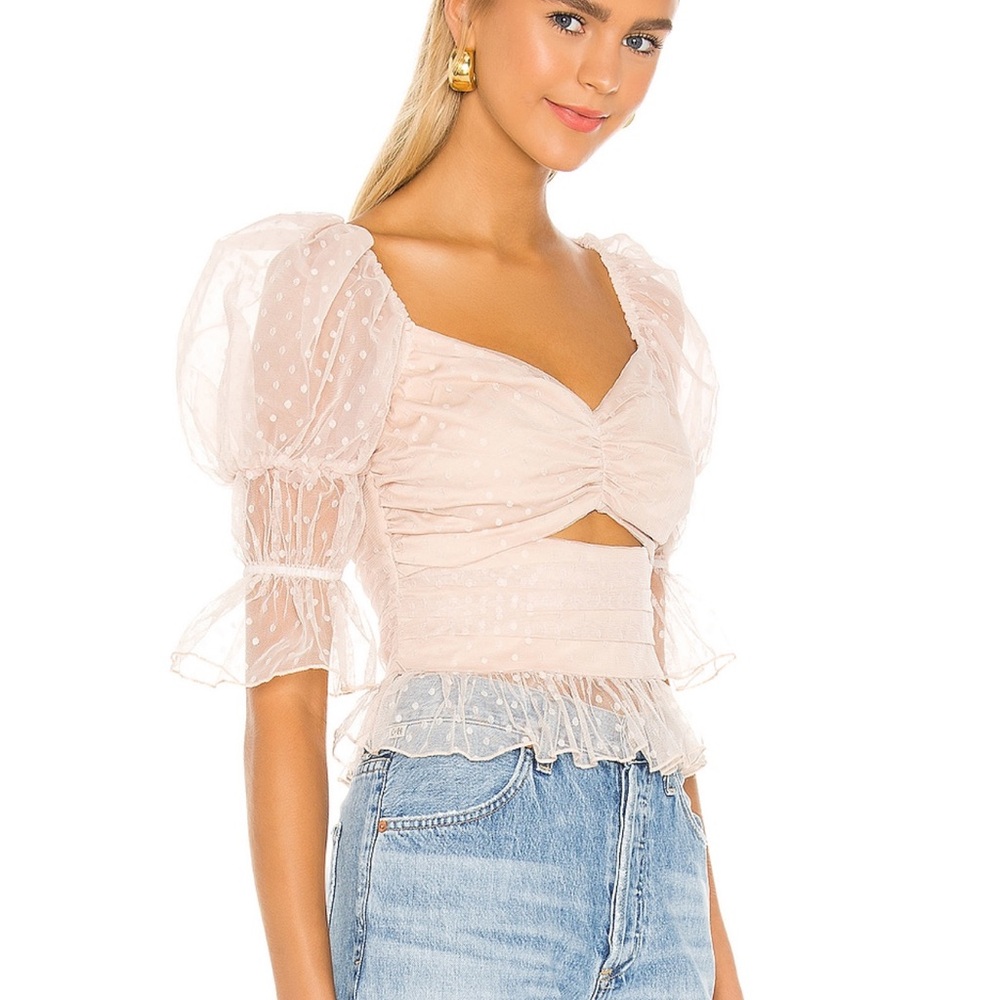 LPA Cream Puff Sleeve Blouse